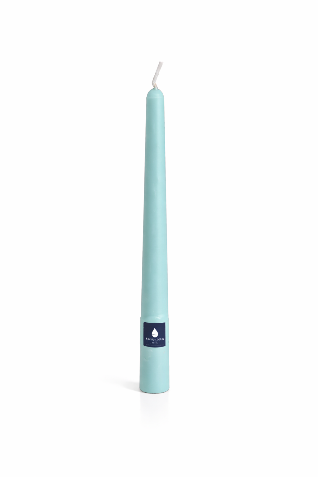Vela cónica Áurea Magna Azul Agua de lujo, vela artesanal elegante para bodas, mesas de banquete y decoración premium.