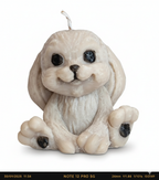 Vela Cachorro de orejas caídas de lujo. Figura de cera vegetal, regalo memorable y ecológico para amantes de los perros y cumpleaños.