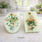 Wax tablets aromáticas para cocina con cera de soja ecológica y flores botánicas naturales, perfume elegante para cajones y armarios de cocina, ambientador premium para el hogar estilo fotografía de revista.