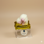 Vela Corazón de Regalo de lujo en caja dorada y transparente. Detalle para Comunión o Bautizo, cera vegetal ecológica con lazo rosa.