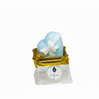 Souvenir Vela Corazón azul celeste, con lazo blanco. Regalo de lujo para Primera Comunión o Bautizo de niño. Empaque elegante y sostenible.
