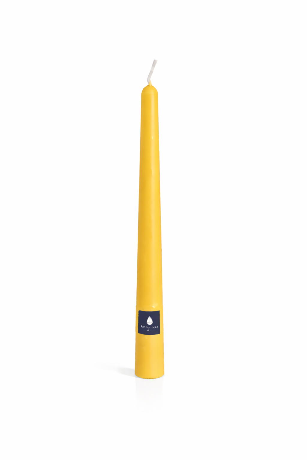 Vela cónica Áurea Magna  Mimosa Real de lujo, vela artesanal elegante para bodas, mesas de banquete y decoración premium.