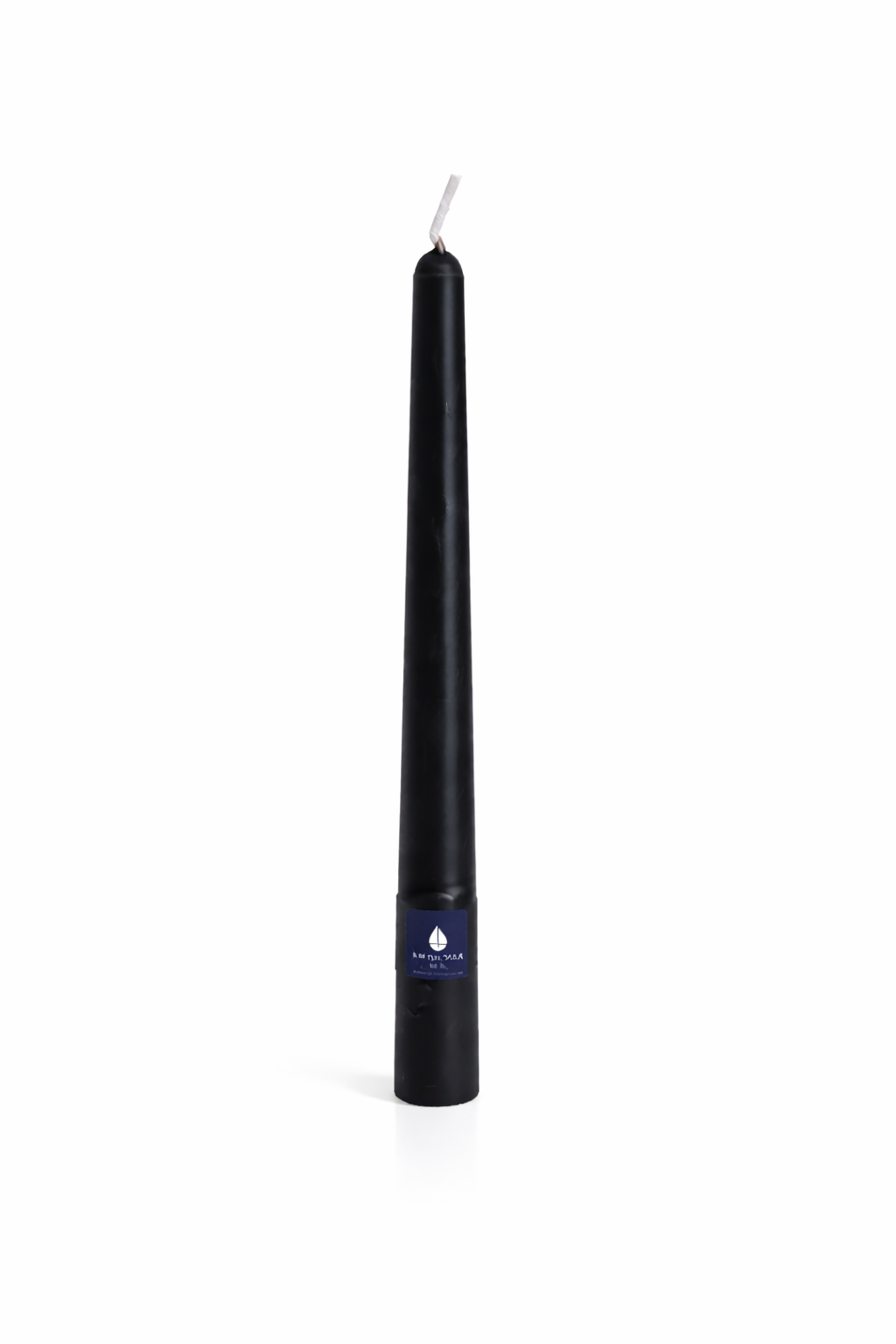 Vela cónica Áurea Magna Negra de lujo, vela artesanal elegante para bodas, mesas de banquete y decoración premium.