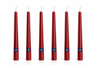 Pack de 6 velas cónicas Áurea Magna Carmesí, velas artesanales de alta gama para bodas, eventos y decoración de lujo.