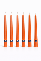 Pack de 6 velas cónicas Áurea Magna Terracota, velas artesanales de alta gama para bodas, eventos y decoración de lujo.