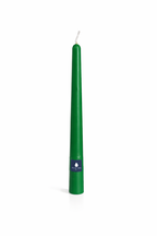 Vela cónica Áurea verde esmeralda de lujo, vela artesanal elegante para bodas, mesas de banquete y decoración premium.