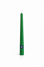 Vela cónica Áurea Magna Verde Esmeralda de lujo, vela artesanal elegante para bodas, mesas de banquete y decoración premium.